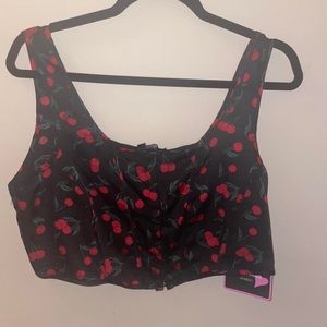 Ribbed cherry corset top